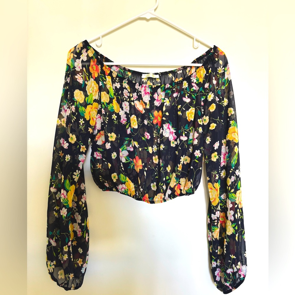 Olive Tree: Sheer Floral Blouse